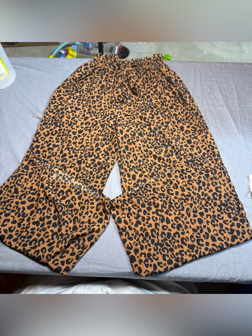Sienna Sky Black and Brown Leopard Print Wide Leg Pants